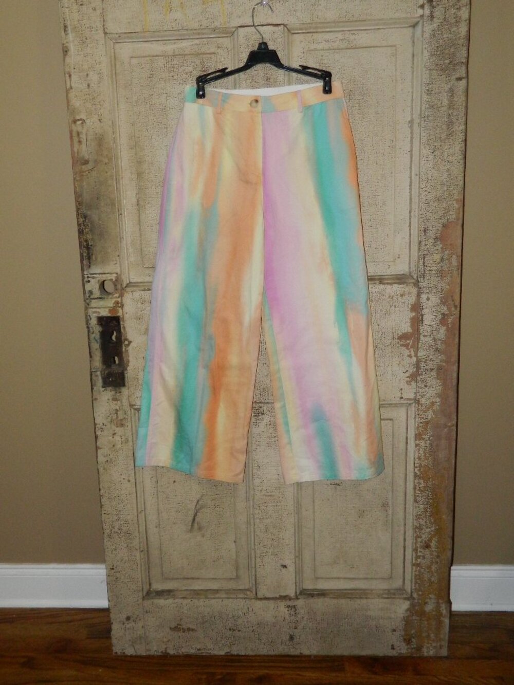 Current‎ Air Los Angeles High Rise Wide Leg Ankle Rainbow Pants Sz S (BB-32)